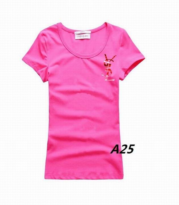 YSL short round collar T woman S-XL-159